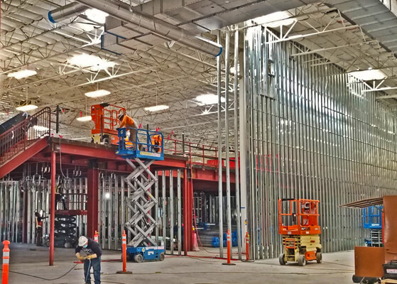 Sheet metal installation at a new biotech manufacturing vaccine facility